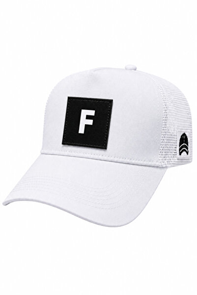 all hats F Letter Patch Detailed Mesh Trucker Baseball Cap