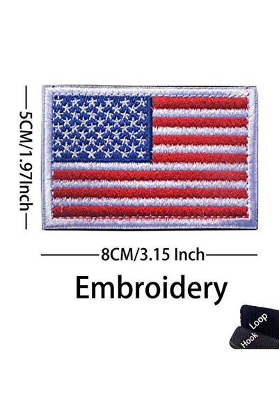 Choice HK36-03-Red White USA American Flag Patch Clothes Applique Embroidery ...