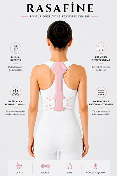 rasafine Posture Corrector Back Support Belt Adjustable Upright Posture Corse...