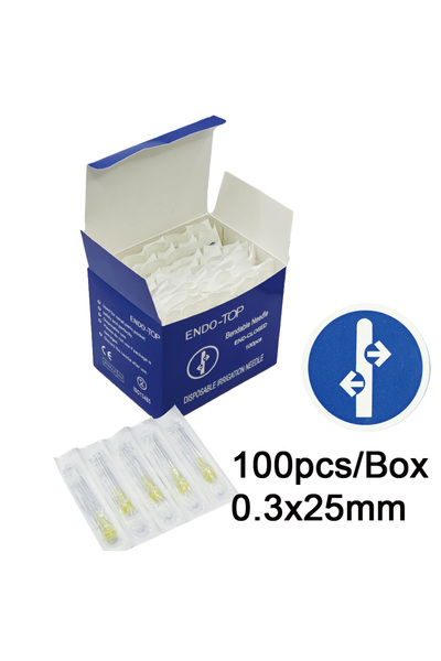 choice2 إبر ري لطب الأسنان 2Hole 0.3 X 25MM AG 0.3/0.4، 100 قطعة في عبوة واحد...