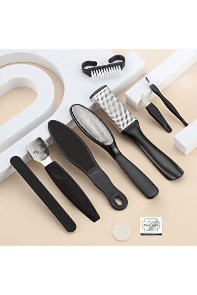 Choice 10Pcs Black Professional Pedicure Tool Set, Stainless Steel Foot Care ...