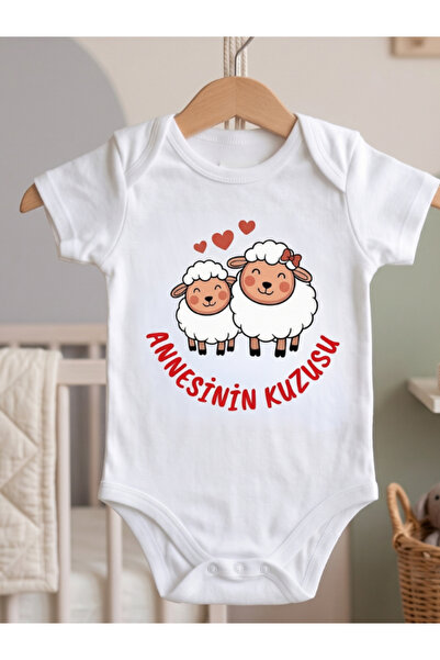 EGGBABY Mother's Lamb Themed Baby Bodysuit 100% Cotton Baby Bodysuit Mother T...