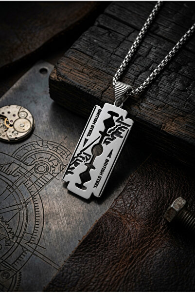 Begondio Razor Handcrafted Stainless Steel Chain Men Necklace