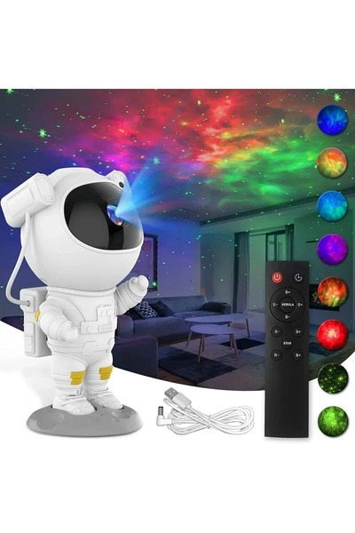 Choice USB Plug in White Star Projector Night Light Astronaut Starry Nebula C...