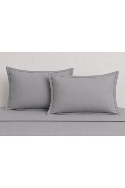 Liz Line Set doua huse perna, bumbac ranforce, culoare gri "Monocrom" 50x70cm