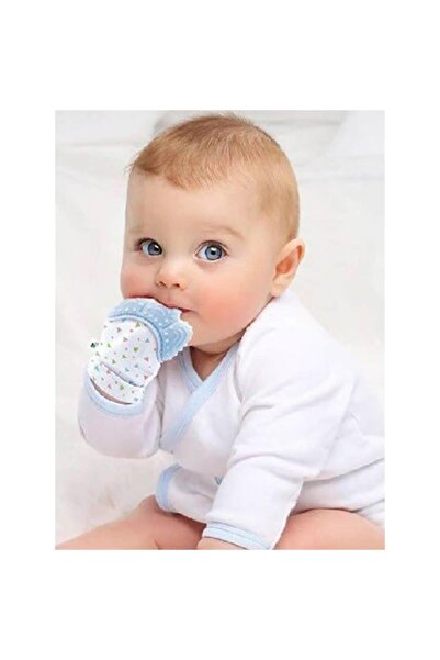 Babyjem Bebek Diş Kaşıyıcı Eldiveni Kelebek Mavi