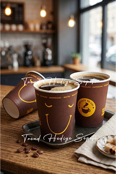 Trend Hediye Sepeti 7 Oz Κύπελλα από χαρτόνι, 200 ML Κύπελλα για καφέ και τσά...