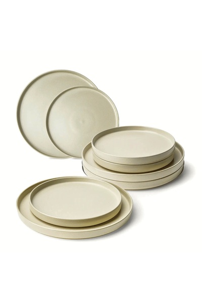 MIAMIO Set of 4 dinner plates, Sierra collection, ceramic, sand, 21 cm