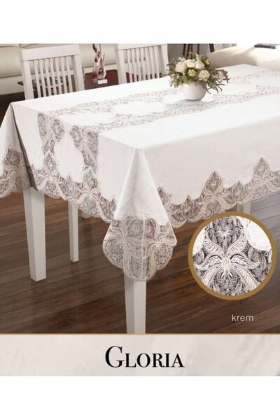 Ceki Home Linen Single Tablecloth Tablecloth 160X260 cm Lace Dining Tableclot...