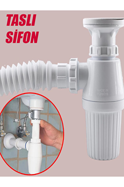 NUBLADO Lavabo Sifonu Körüklü Sökülebilir Tas'lı Mutfak Banyo Evye Pis Su Gid...