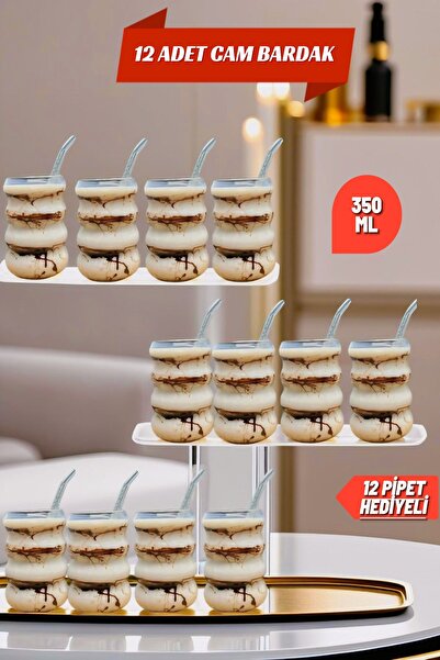 Open Home Concept 12-Piece Borosilicate Glass Model Cocktail and Cold-Hot Cof...