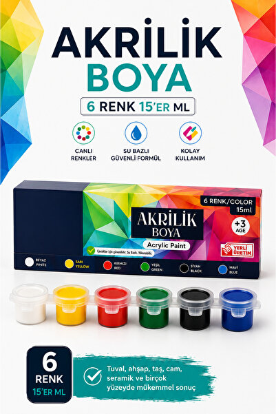FELIX Akrilik Boya 6 Renk Acrilic Paint Seramik Tuval Taş Boyası