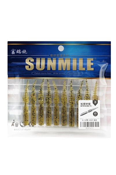Choice COLOR 01 SUNMILE Fishing Soft Bait Worm 65mm/1.2g 10pcs/Lot Artificial...