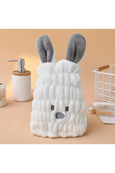 choice2 Beige 1PC Creative Rabbit Design Hair Drying Cap, Cute Cartoon Hair T...