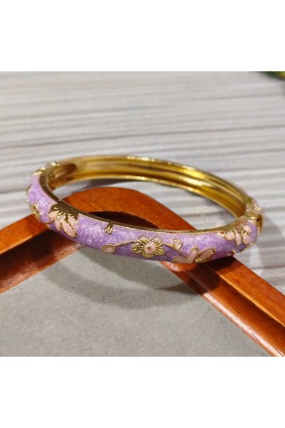Choice19 58-60mm Pearlescent purple Enamel Chinese Cloisonne Bracelet Double ...