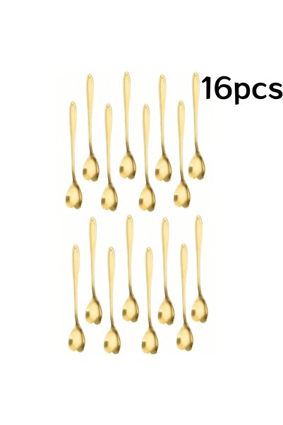 Choice Heart 16PCS 8/16Pcs Stainless Steel Heart Shape Coffee Spoons Gold Sco...