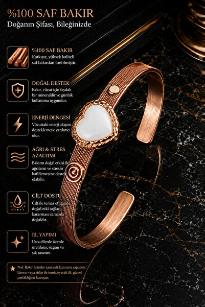 İyyaKee Women's White Stone Heart Figured Copper Bracelet Adjustable Stylish ...