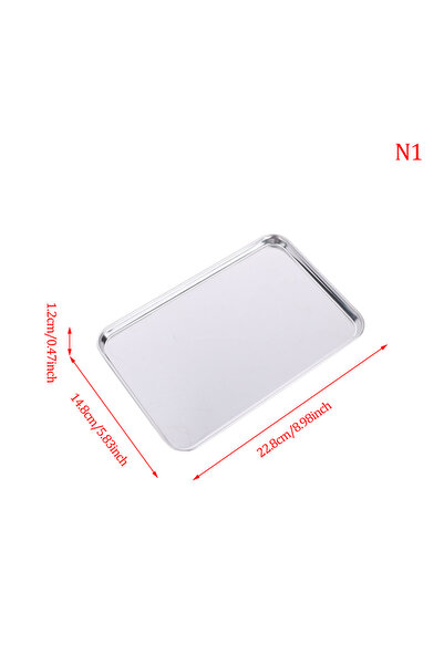 Choice N1 1pc Stainless Steel Tray Rectangle Plate For Kitchen Barbecue Shops...