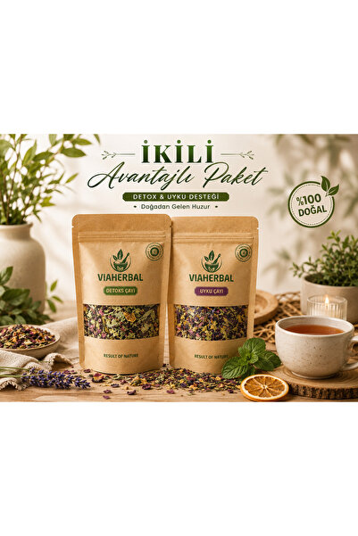 VIAHERBAL BİTKİSEL ARINDIRICI DETOKS ÇAYI 50 GR + DOĞAL BİTKİ KARIŞIMLI UYKU ...