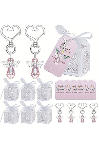 Choice pink 12Pcs Heart Keychain Set with Gift Boxes & Cards - Guardian Angel...