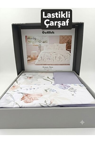 Özdilek White Lily - Elasticated Sheet - Single Duvet Cover Set
