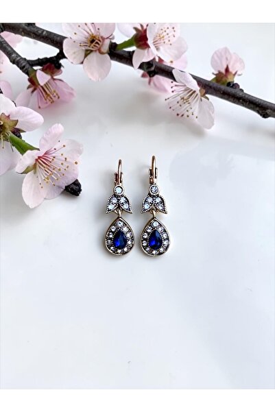 FAYRA ACCESSORIES Crystal Jewelled Small Water Drop Dangle Earrings