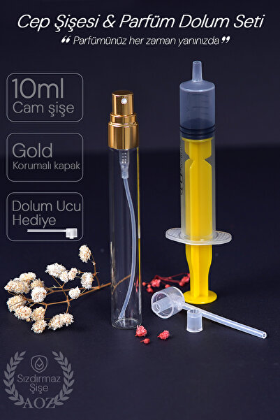 AOZ KOZMETİK Parfüm Dolum Seti Doldurulabilir Mini Parfüm Şişesi Cep Parfüm Ş...