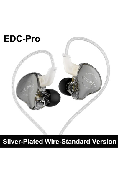 Choice Silver-plated NO Mic New KZ EDC Pro Headset Dynamic In-Ear Monitor HiF...