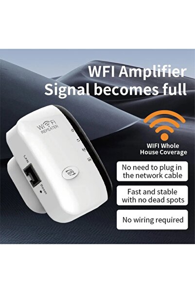 Choice EU Plug 7 Lights White 300Mbps WiFi Amplifier Wireless WIFI Repeater E...