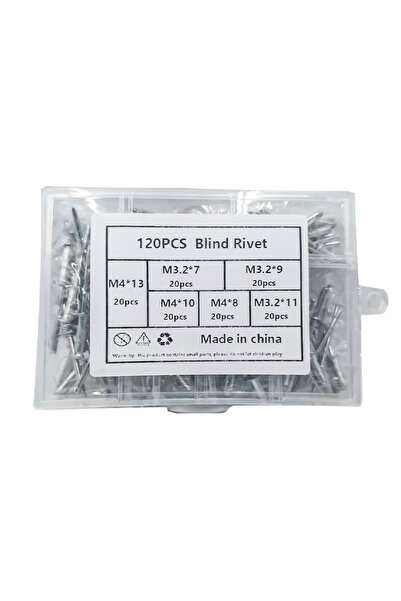 Choice 120Pcs 120Pcs Aluminum Alloy Pop Rivets Assortment Kit M3.2 M4 Dome He...