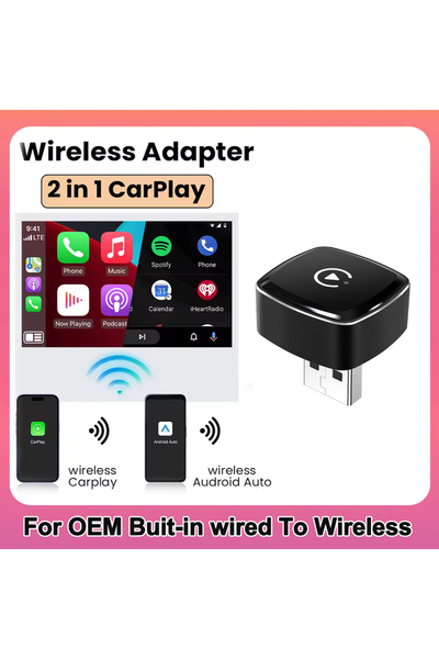 Choice WHITE Ultra Mini 2in1 Wireless CarPlay Adapter Wireless Android Auto A...
