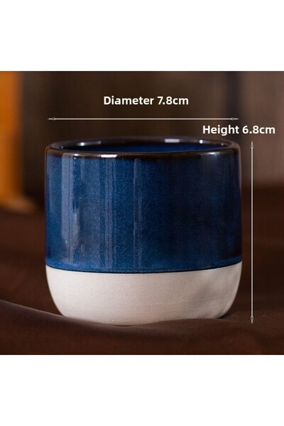 Choice 100-200ml 200ml Deep Sea Blue Vintage Coffee Mug 100ml 170ml 200ml cer...