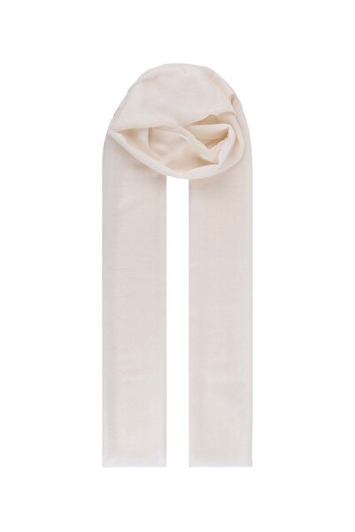 Silk and Cashmere Beyaz Larissa Saf Kaşmir Şal