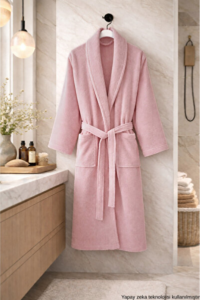 ELY PARKER Şalyaka Cotton Unisex Bathrobe Dried Rose