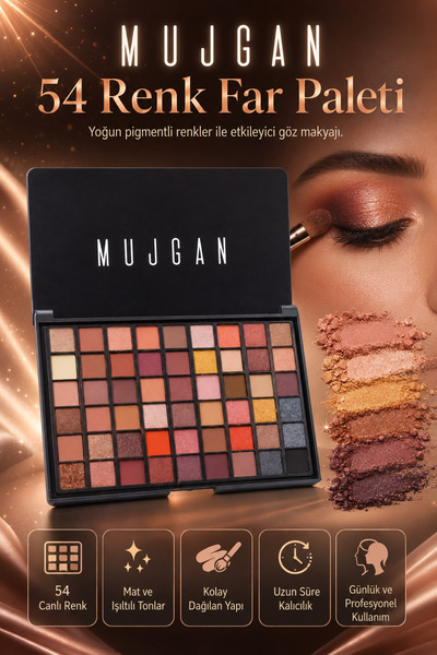 MUJGAN Far Paleti 54'lü Beyaz Far Fırça