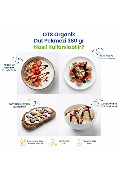 OTS Organik Dut Pekmezi 380 gr (Organik Sertifikalı, Pestisit Analizli)