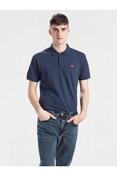Levi's تي شيرت رجالي بياقة بولو باللون الأزرق الداكن - A0229-0008