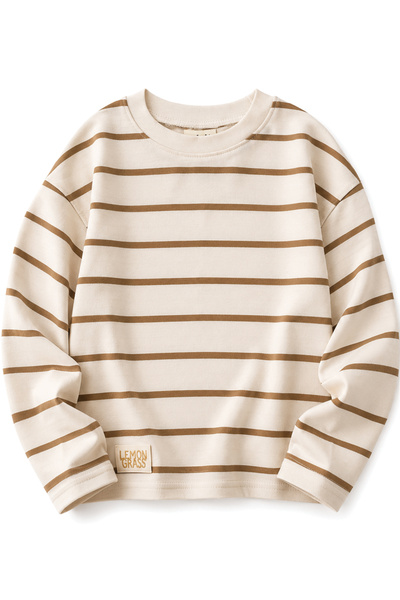 Cigit Ριγέ εποχιακό μπλουζάκι 1-10 ετών Camel Striped