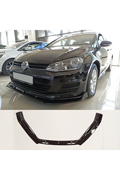 Universal Vw Golf 7 Ön Tampon Altı Lip Plastik Kulaklı Parlak Siyah 3 Parça