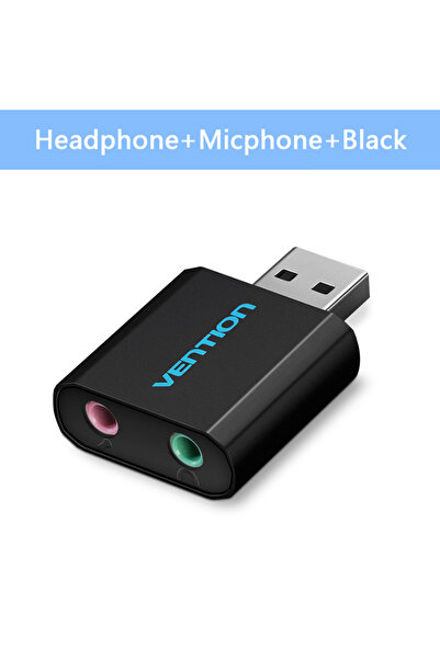 Choice Black Vention USB Sound Card USB Audio Interface headphone Adapter Sou...