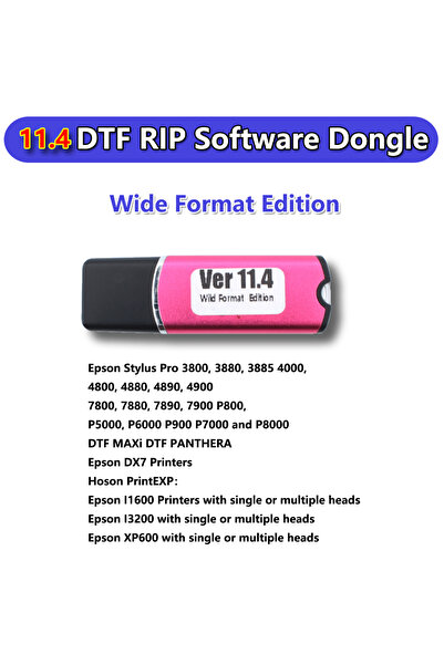 Choice V11.4 Wide Format 11.4 DTF RIP Software USB Dongle Key For Epson L1805...