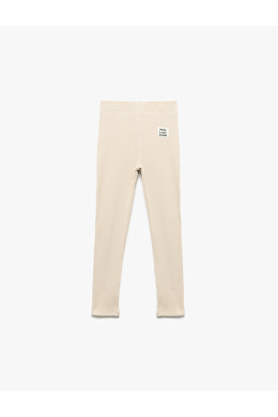 Koton Ribbed Cotton Leggings with Elastic Waistband