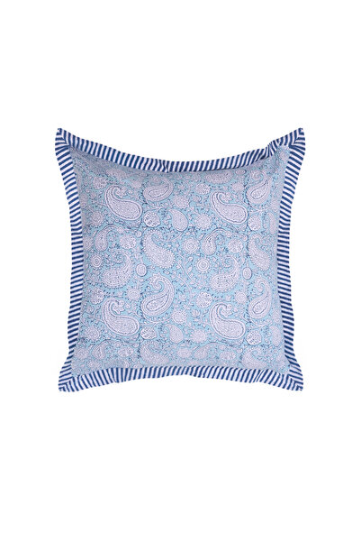 Yargıcı Şal Desenli Pamuk Kumaş Kare Yastık(45x45 Cm)