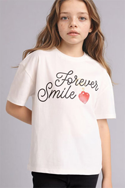 DeFacto 100% Cotton Oversized Printed T-Shirt for Girls G1778A826Sm