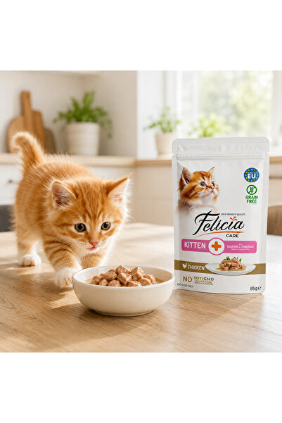 Felicia Kitten Hrană Umedă pentru Pisoi cu Pui în Aspic, Fără Cereale, 12 x 85 g