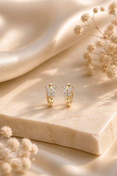 Bade Jewelry أقراط دائرية على شكل فراشة مزدوجة من xuping للأطفال/البالغين