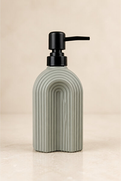 KLARHAUS Çizgili Bohem Minimal Cam Sıvı Sabunluk - 250ml - 14x6x5.5 cm