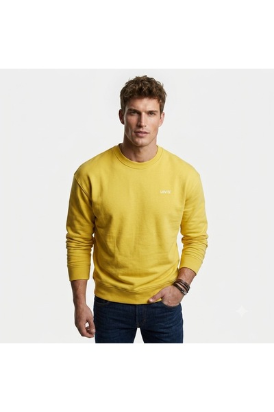 Levi's Men's Crew Neck Yellow Sweatshirt