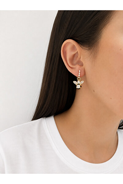 Lisse.co Steel Special Collection Lydlia Pearl Bee Earrings