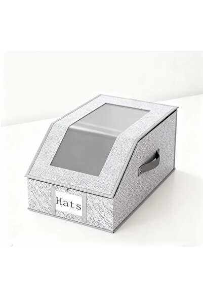 Choice GREY Hat Storage Box with Clear Window Foldable Organizer for Accessor...